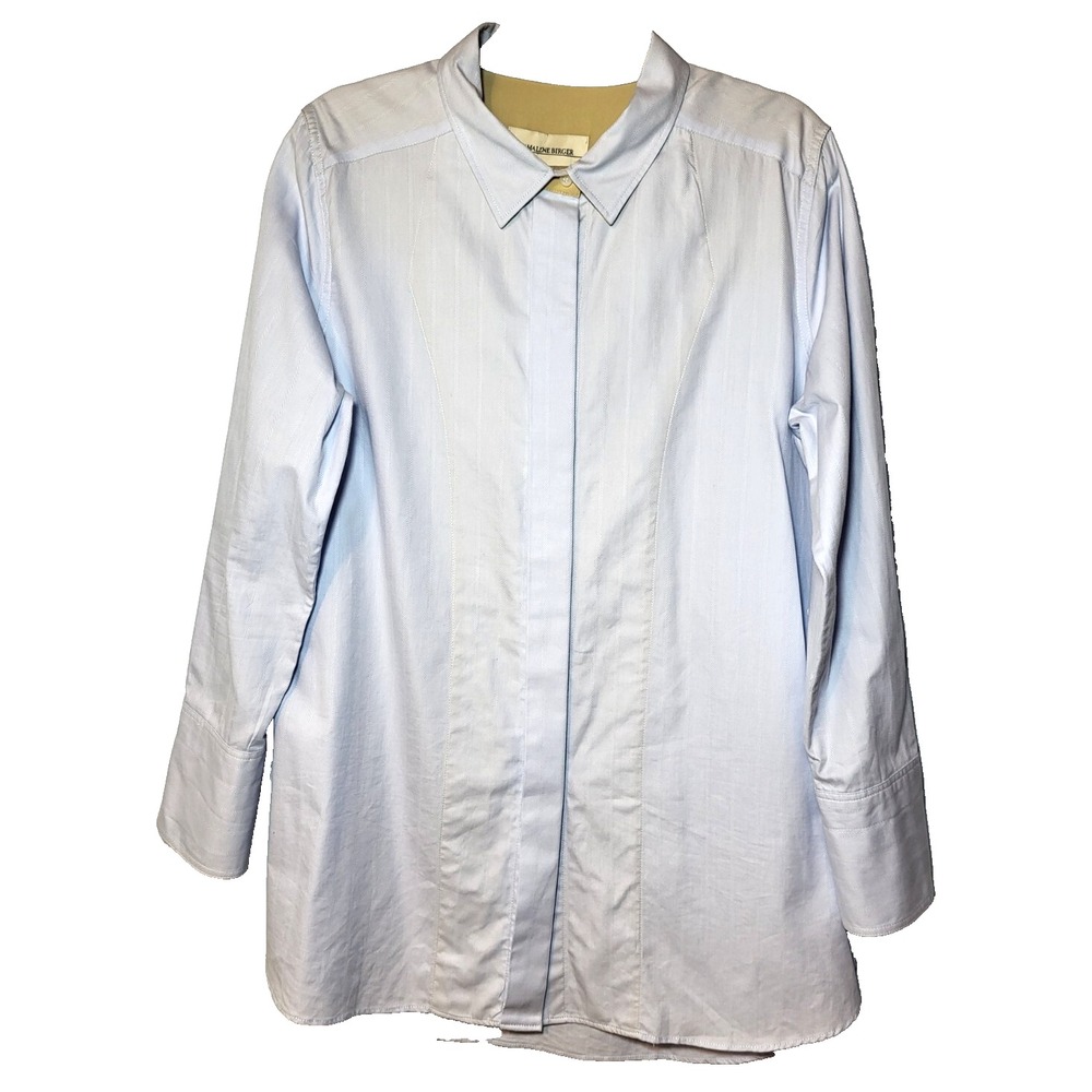 Malene Birger Classie Powder Blue Shirt Dress Wide Cuff 42/US‎ 10/LG Minimalist
